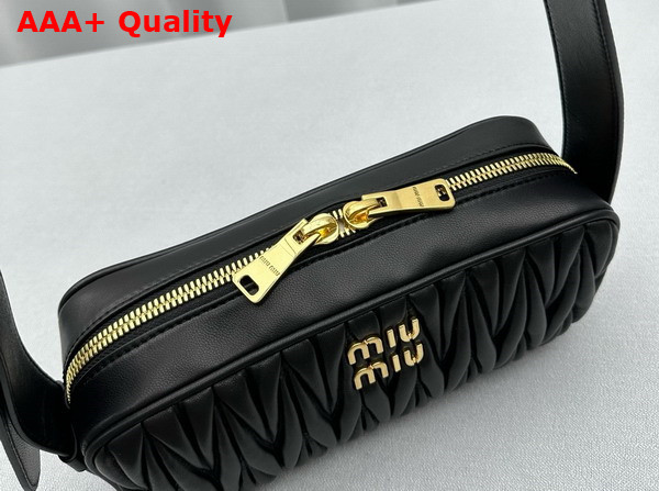 Miu Miu Matelasse Nappa Leather Shoulder Bag in Black 5BC158 Replica