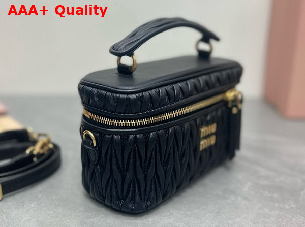 Miu Miu Matelasse Nappa Leather Shoulder Bag in Black 5BH226 Replica