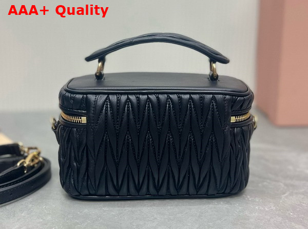 Miu Miu Matelasse Nappa Leather Shoulder Bag in Black 5BH226 Replica