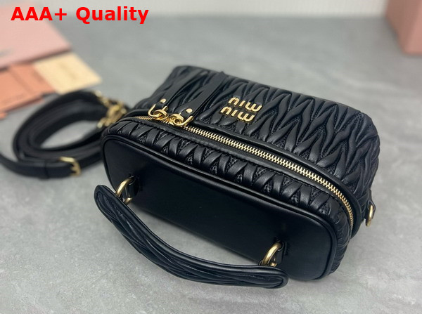 Miu Miu Matelasse Nappa Leather Shoulder Bag in Black 5BH226 Replica