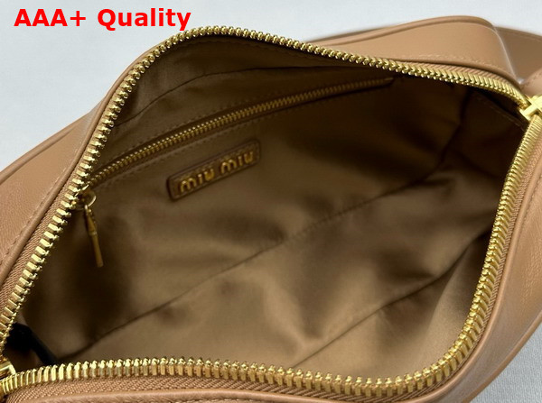 Miu Miu Matelasse Nappa Leather Shoulder Bag in Caramel 5BC158 Replica