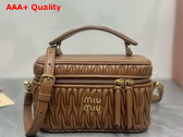Miu Miu Matelasse Nappa Leather Shoulder Bag in Caramel 5BH226 Replica