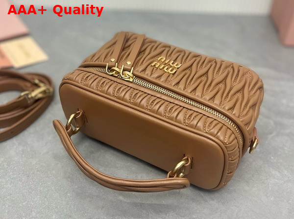 Miu Miu Matelasse Nappa Leather Shoulder Bag in Caramel 5BH226 Replica