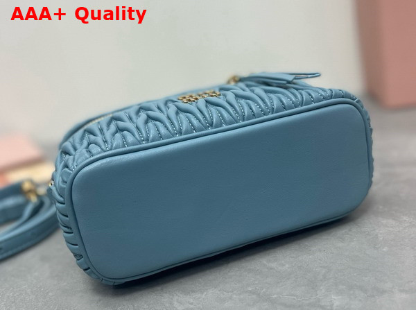 Miu Miu Matelasse Nappa Leather Shoulder Bag in Light Blue 5BH226 Replica