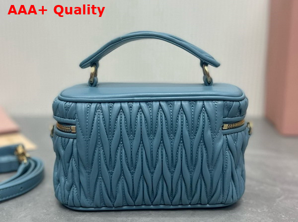 Miu Miu Matelasse Nappa Leather Shoulder Bag in Light Blue 5BH226 Replica
