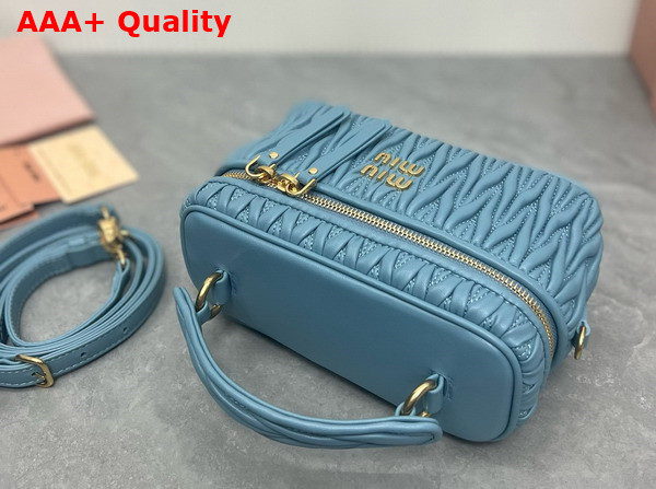 Miu Miu Matelasse Nappa Leather Shoulder Bag in Light Blue 5BH226 Replica