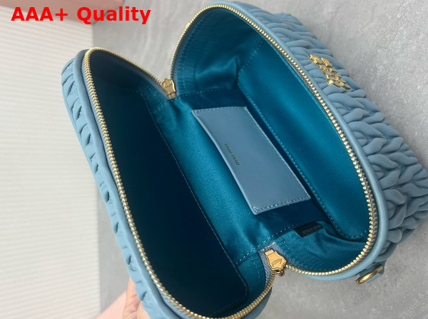 Miu Miu Matelasse Nappa Leather Shoulder Bag in Light Blue 5BH226 Replica
