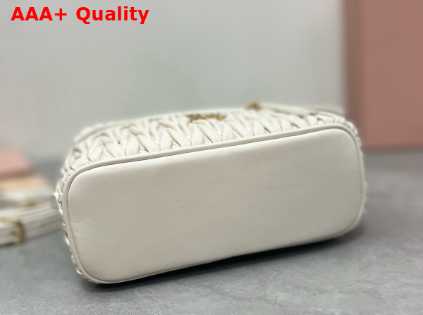 Miu Miu Matelasse Nappa Leather Shoulder Bag in White 5BH226 Replica