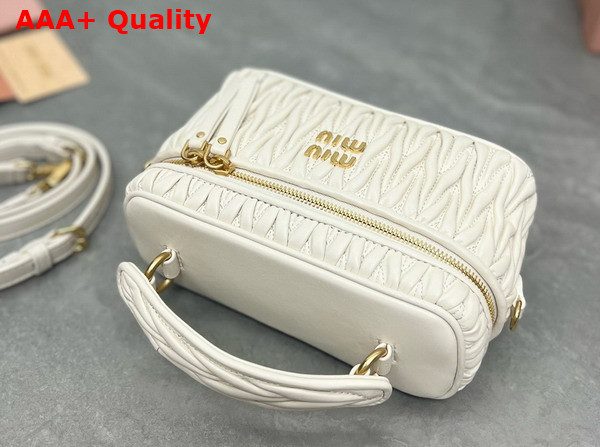 Miu Miu Matelasse Nappa Leather Shoulder Bag in White 5BH226 Replica