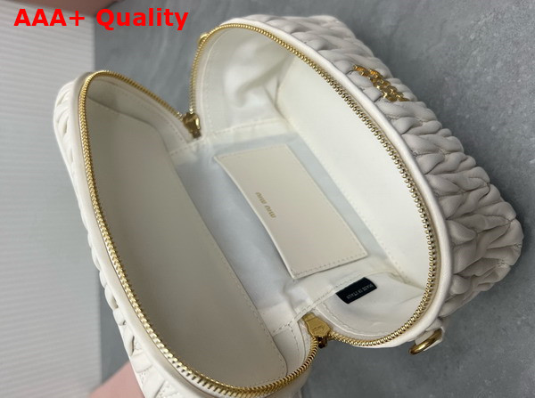 Miu Miu Matelasse Nappa Leather Shoulder Bag in White 5BH226 Replica