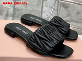 Miu Miu Matelasse Nappa Leather Slides in Black 5XX605 Replica