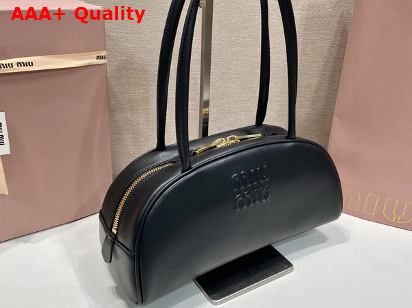 Miu Miu Medium Beau Leather Bag in Black 5BB193 Replica
