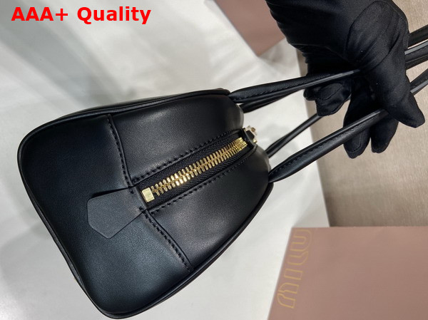Miu Miu Medium Beau Leather Bag in Black 5BB193 Replica