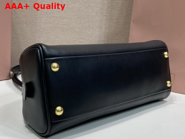 Miu Miu Medium Beau Leather Bag in Black 5BB193 Replica