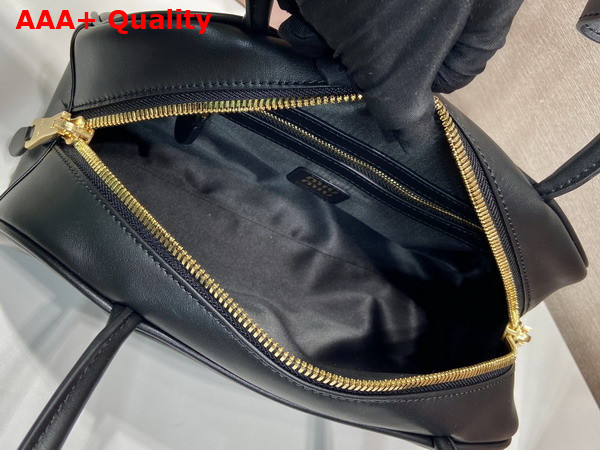 Miu Miu Medium Beau Leather Bag in Black 5BB193 Replica