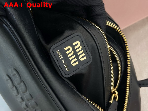 Miu Miu Medium Beau Leather Bag in Black 5BB193 Replica