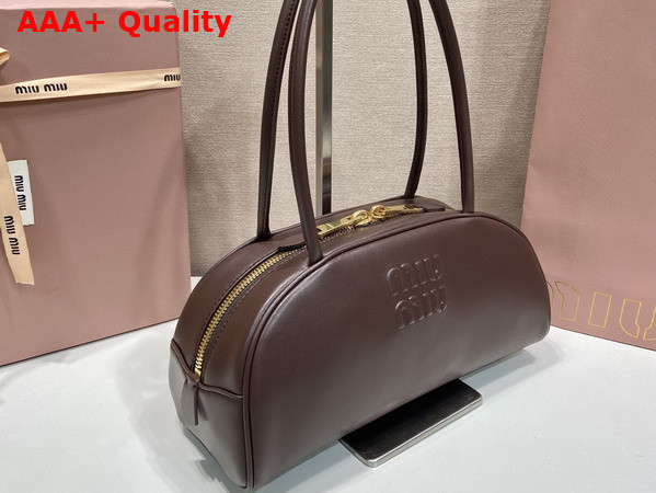 Miu Miu Medium Beau Leather Bag in Briarwood 5BB193 Replica