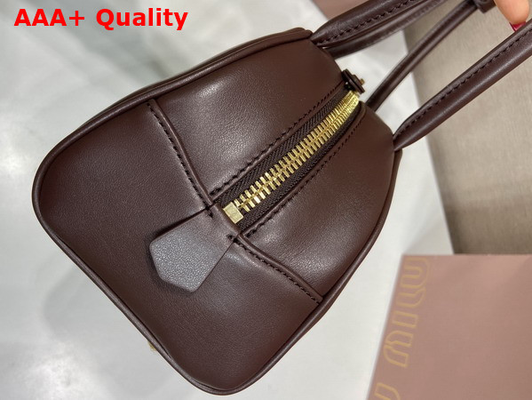 Miu Miu Medium Beau Leather Bag in Briarwood 5BB193 Replica