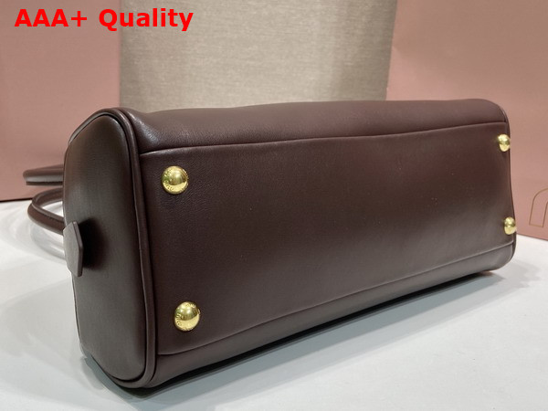 Miu Miu Medium Beau Leather Bag in Briarwood 5BB193 Replica