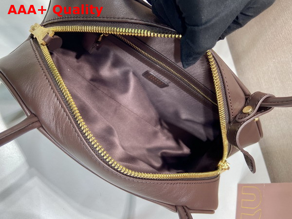 Miu Miu Medium Beau Leather Bag in Briarwood 5BB193 Replica