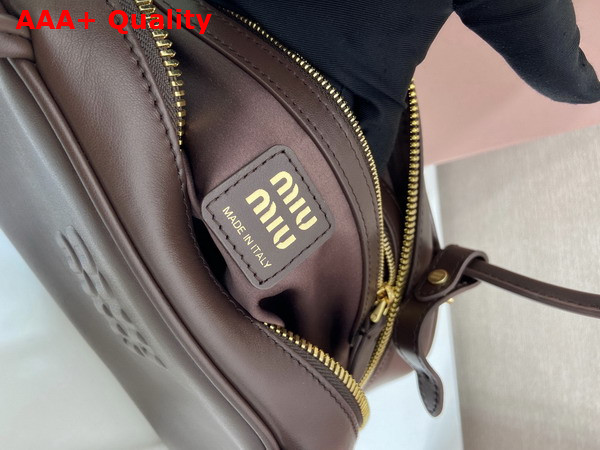 Miu Miu Medium Beau Leather Bag in Briarwood 5BB193 Replica