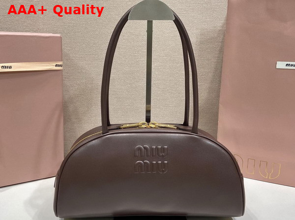 Miu Miu Medium Beau Leather Bag in Briarwood 5BB193 Replica