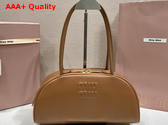 Miu Miu Medium Beau Leather Bag in Cognac 5BB193 Replica