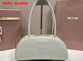 Miu Miu Medium Beau Leather Bag in White 5BB193 Replica