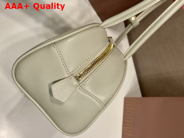 Miu Miu Medium Beau Leather Bag in White 5BB193 Replica