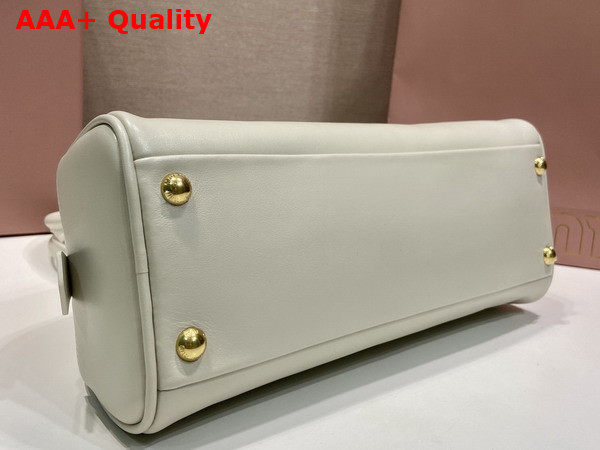 Miu Miu Medium Beau Leather Bag in White 5BB193 Replica