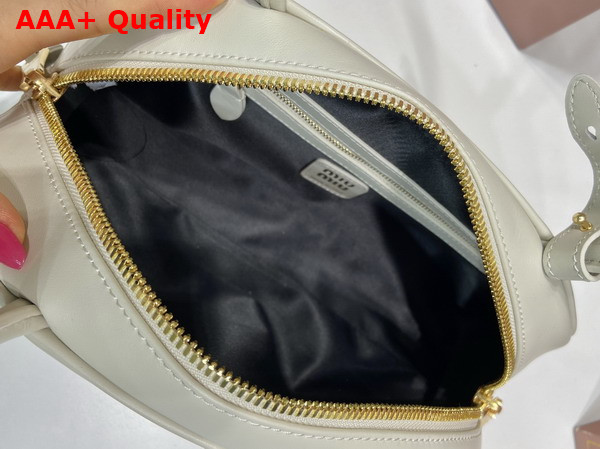 Miu Miu Medium Beau Leather Bag in White 5BB193 Replica