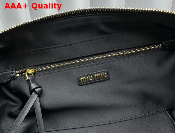 Miu Miu Medium Leather Top Handle Bag in Black 5BB148 Replica