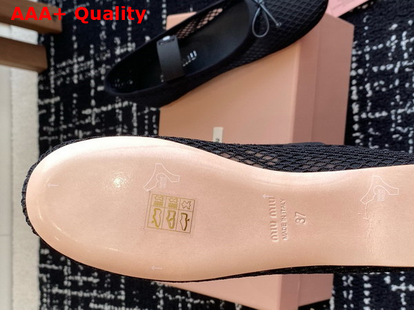 Miu Miu Mesh Fabric Ballerinas in Black 5F345E Replica