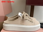 Miu Miu Mesh Sneaker Mules in Colonial Beige Replica