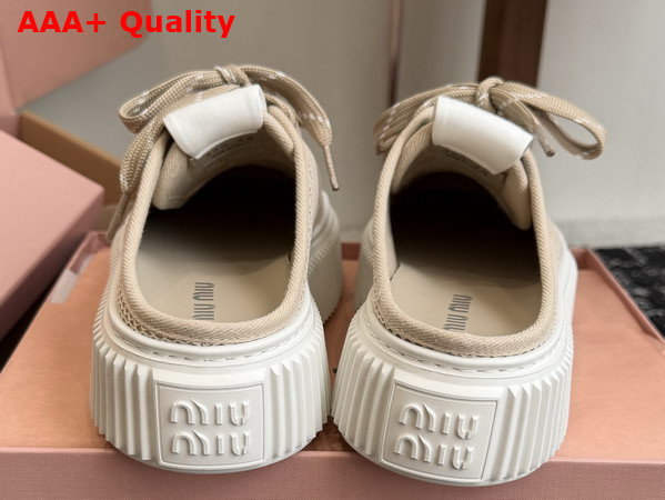 Miu Miu Mesh Sneaker Mules in Colonial Beige Replica