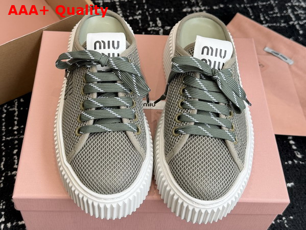 Miu Miu Mesh Sneaker Mules in Green Replica