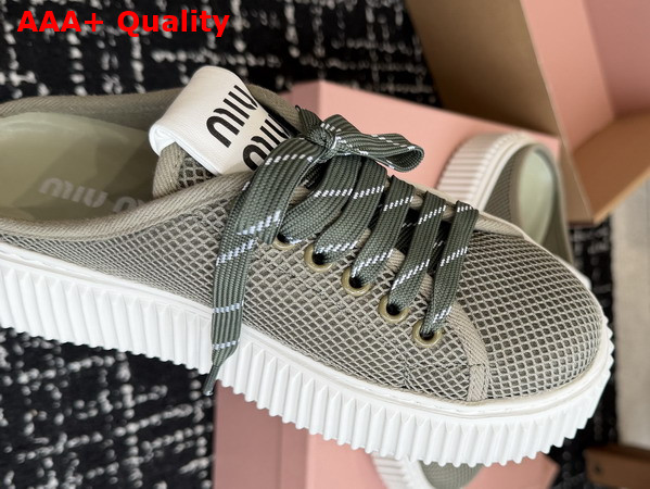 Miu Miu Mesh Sneaker Mules in Green Replica