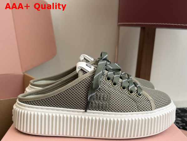 Miu Miu Mesh Sneaker Mules in Green Replica