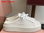 Miu Miu Mesh Sneaker Mules in White Replica