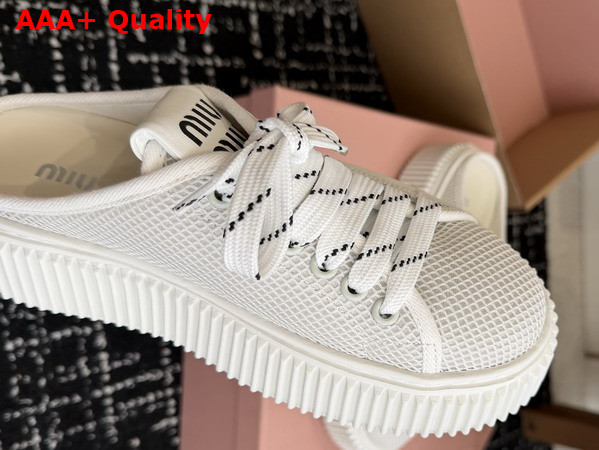 Miu Miu Mesh Sneaker Mules in White Replica