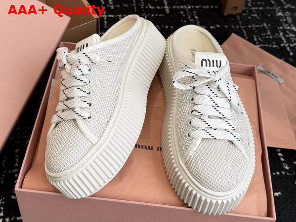 Miu Miu Mesh Sneaker Mules in White Replica