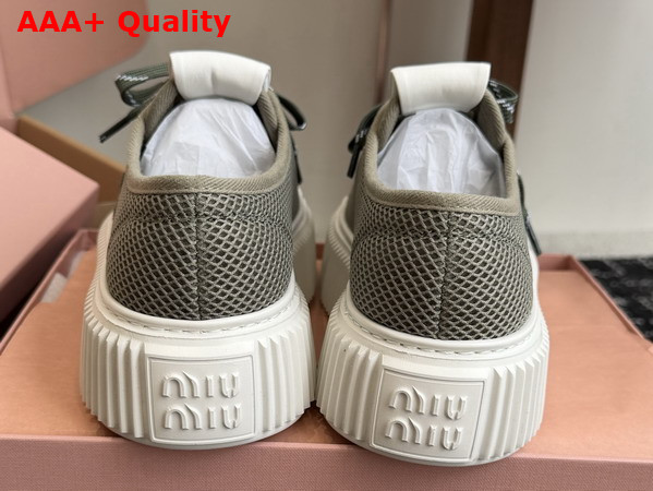 Miu Miu Mesh Sneaker with Logo in Green Replica