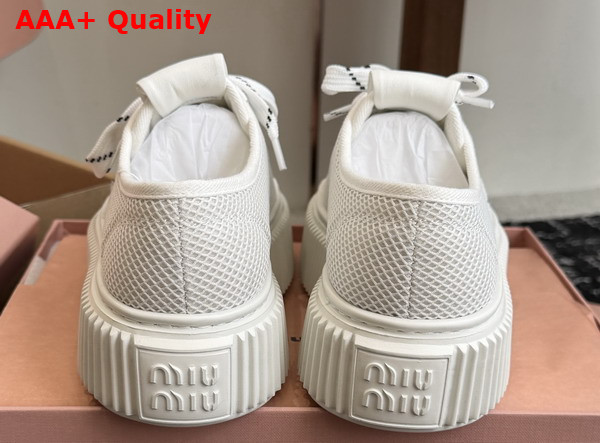 Miu Miu Mesh Sneaker with Logo in White Replica