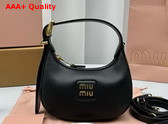 Miu Miu Mini Leather Hobo Bag in Black Replica
