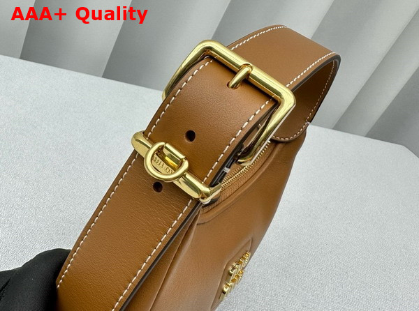 Miu Miu Mini Leather Hobo Bag in Caramel Replica
