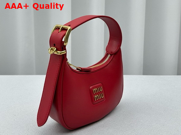 Miu Miu Mini Leather Hobo Bag in Red Replica