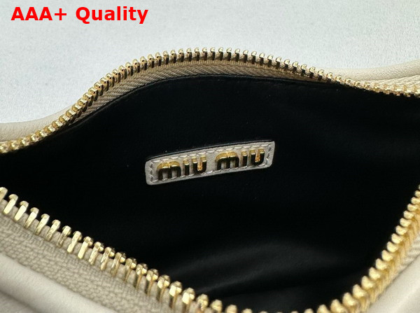 Miu Miu Mini Leather Hobo Bag in White Replica