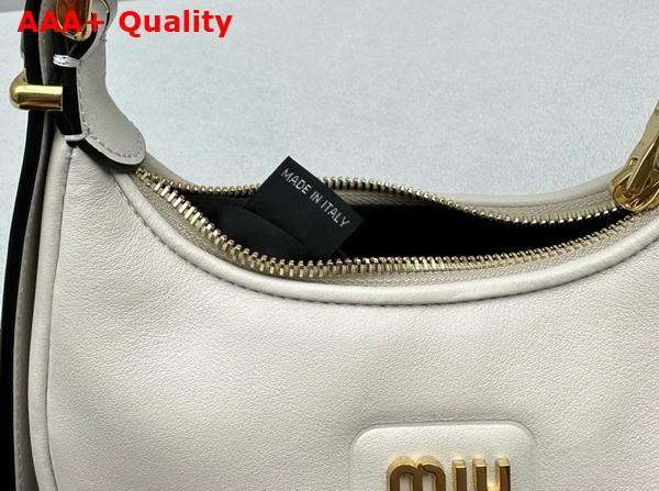 Miu Miu Mini Leather Hobo Bag in White Replica