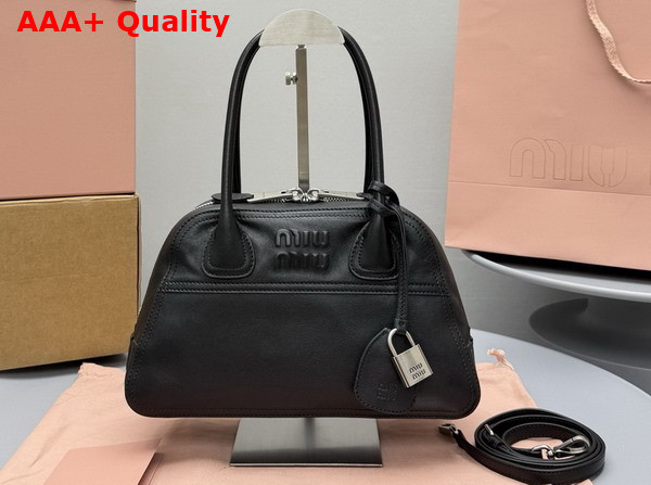 Miu Miu Mini Vivant Nappa Leather Bag in Black 5BB200 Replica