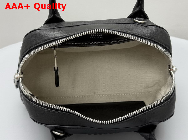 Miu Miu Mini Vivant Nappa Leather Bag in Black 5BB200 Replica